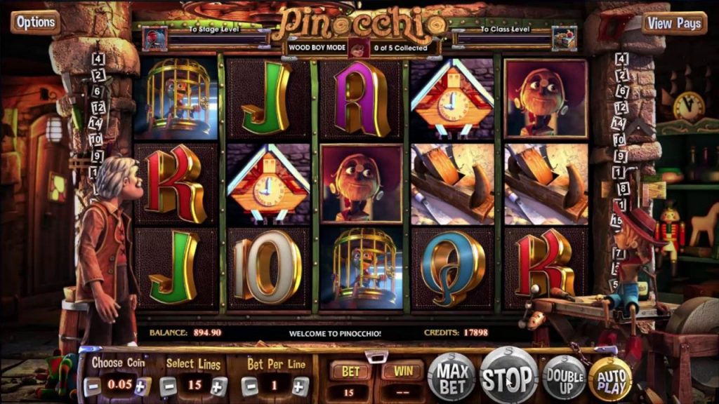Pinokio (Pinocchio) grafički interfejs igre