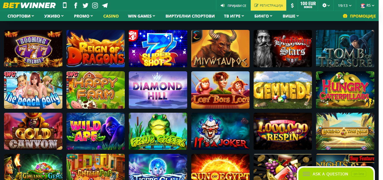 Betwinner kazino slot igre