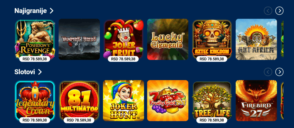 Tašbet kazino ponuda igara