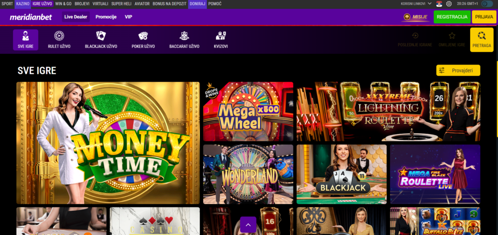 Meridian kazino uživo igre imaju ponudu koja može zadovoljiti samo igrače blekdžeka, ali ne i ostalih igara, a pre svega zaostaje na polju ruleta